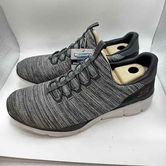 Skechers Mens Equalizer 3.0 52928SA Charcoal Gray Casual Shoes Sneakers Size 10 - Picture 3 of 7